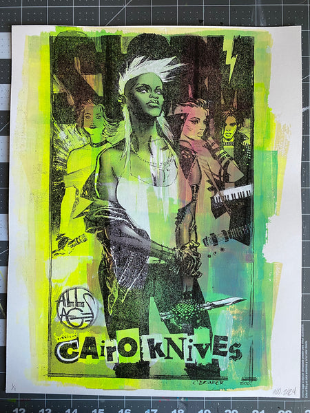 Cairo Knives painting w/ Gel Print